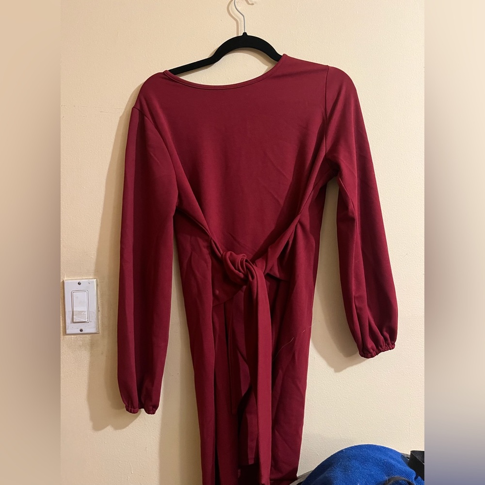 Red wrap dress